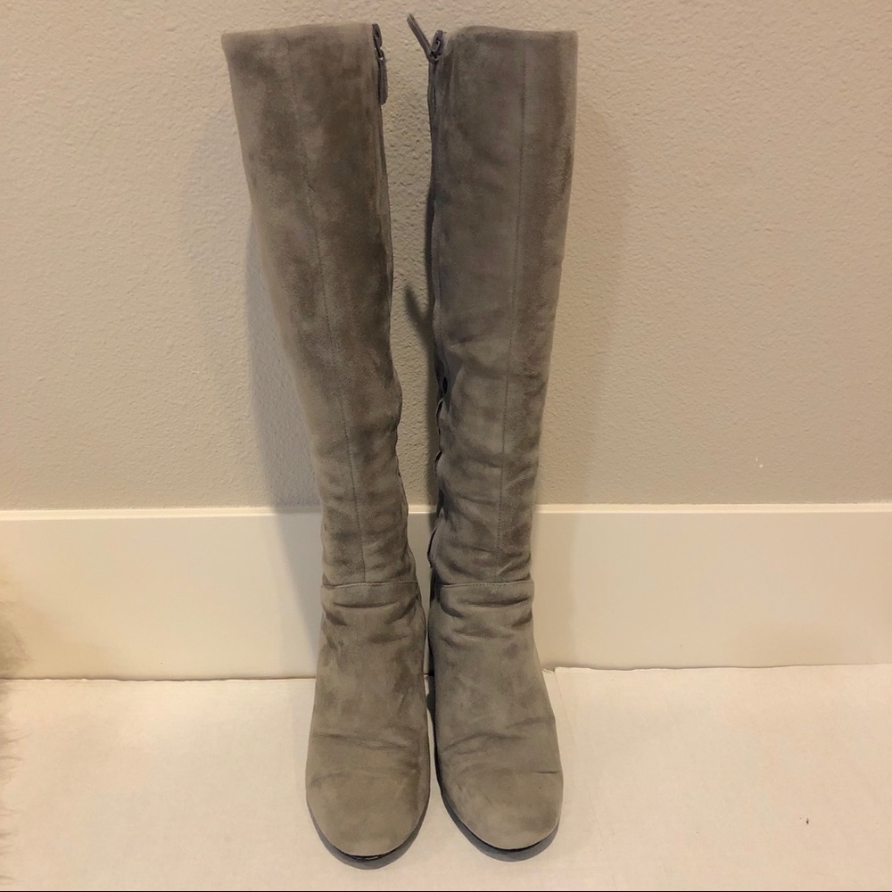 Cole Haan Nike Air Grey Suede Wedge Knee High Boot